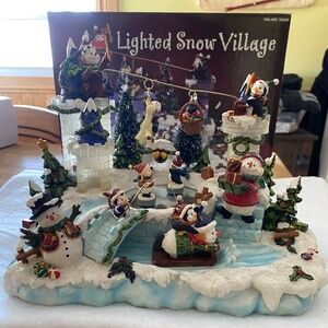 Penguin Lighted Snow Village